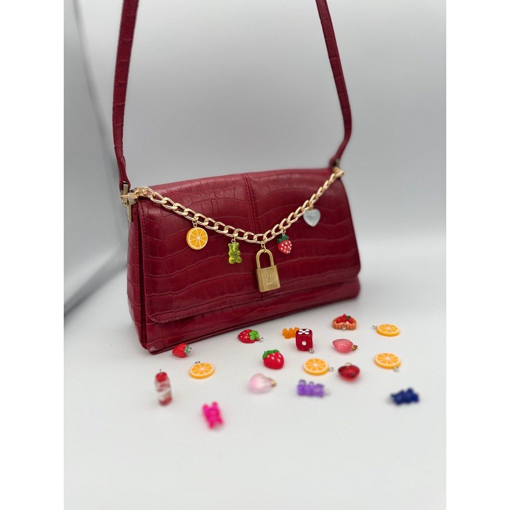 authentic Louis Vuitton padlock & no brand stainless chain repurposed bag charm - Picture 4 of 10